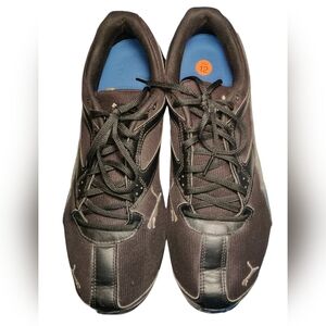 PUMA Soft Foam Tazon 6 Fade 2 Gray & BLACK Leather Mesh Sneaker Mens Shoes Sz 12